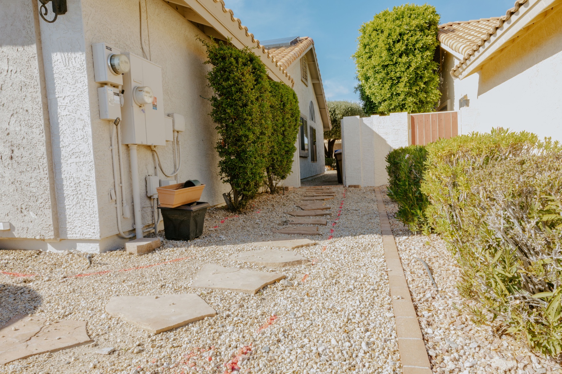 Side Yard Paver Path before